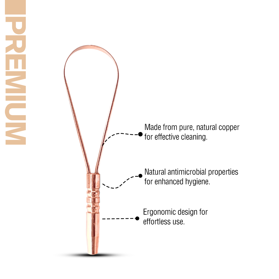 Edinora Premium Copper tongue Scraper | Tongue Cleaner | Pure Natural Copper | Eco friendly