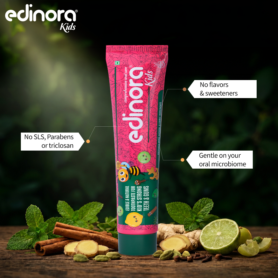 EDINORA KIDS TOOTHPASTE without SLS, Parabens, Harsh chemicals | Edible grade and safe if accidentally swallowed | 90g