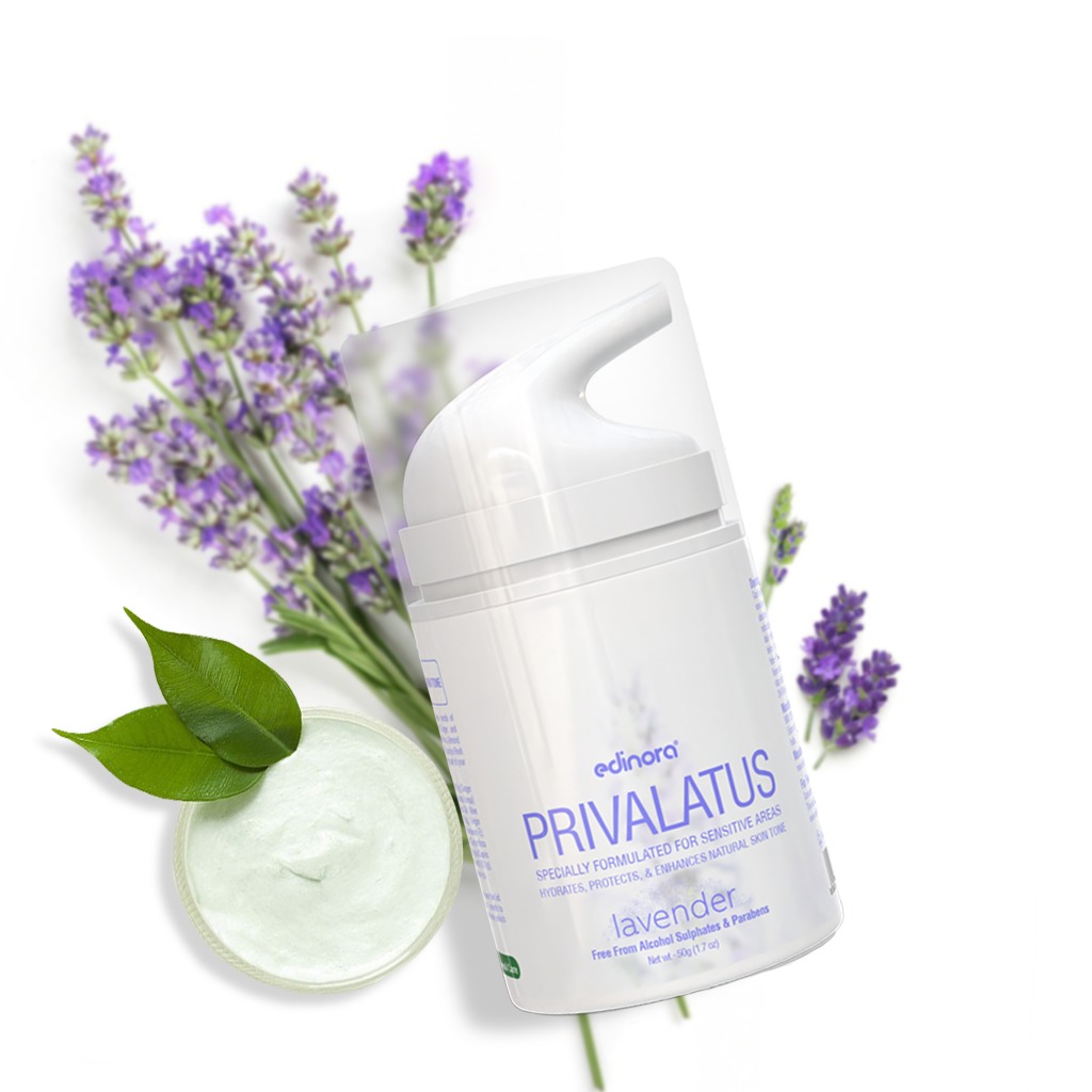 Edinora Privalatus Natural Private areas Skin Whitening Cream | Underarm Brightening Cream |  Vitamin E, Niacinamide, Shea Butter | Lavender | 50g