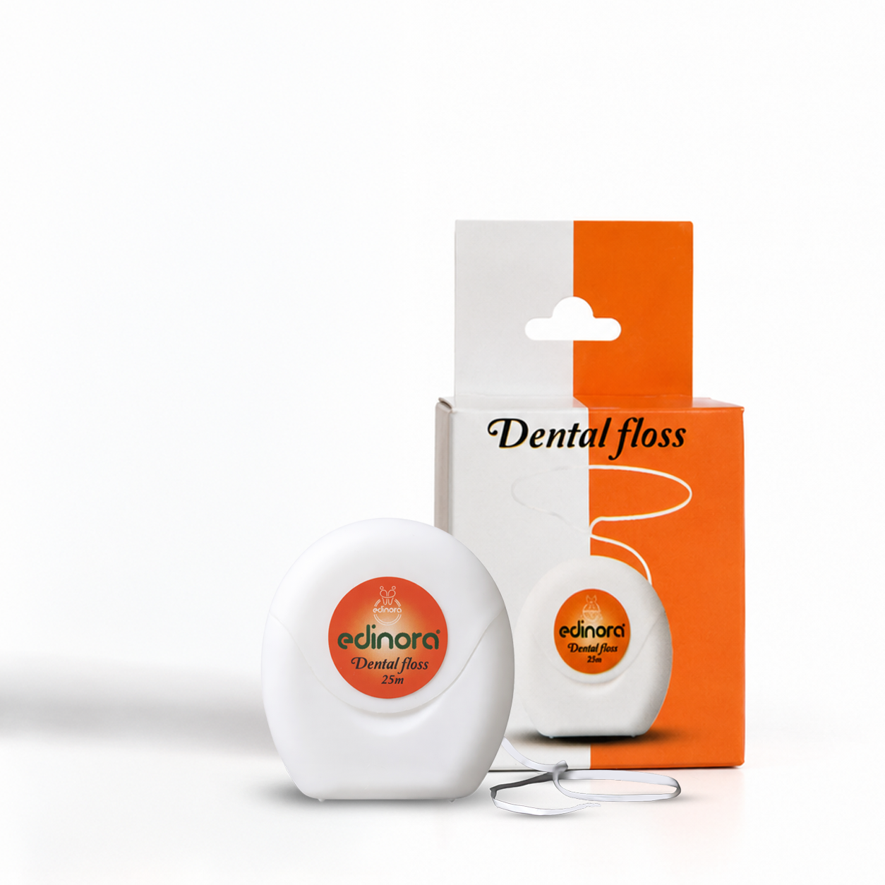 Edinora Dental Floss | For interdental cleaning and improved mouth health | 25m long, PTFE waxed dental floss 