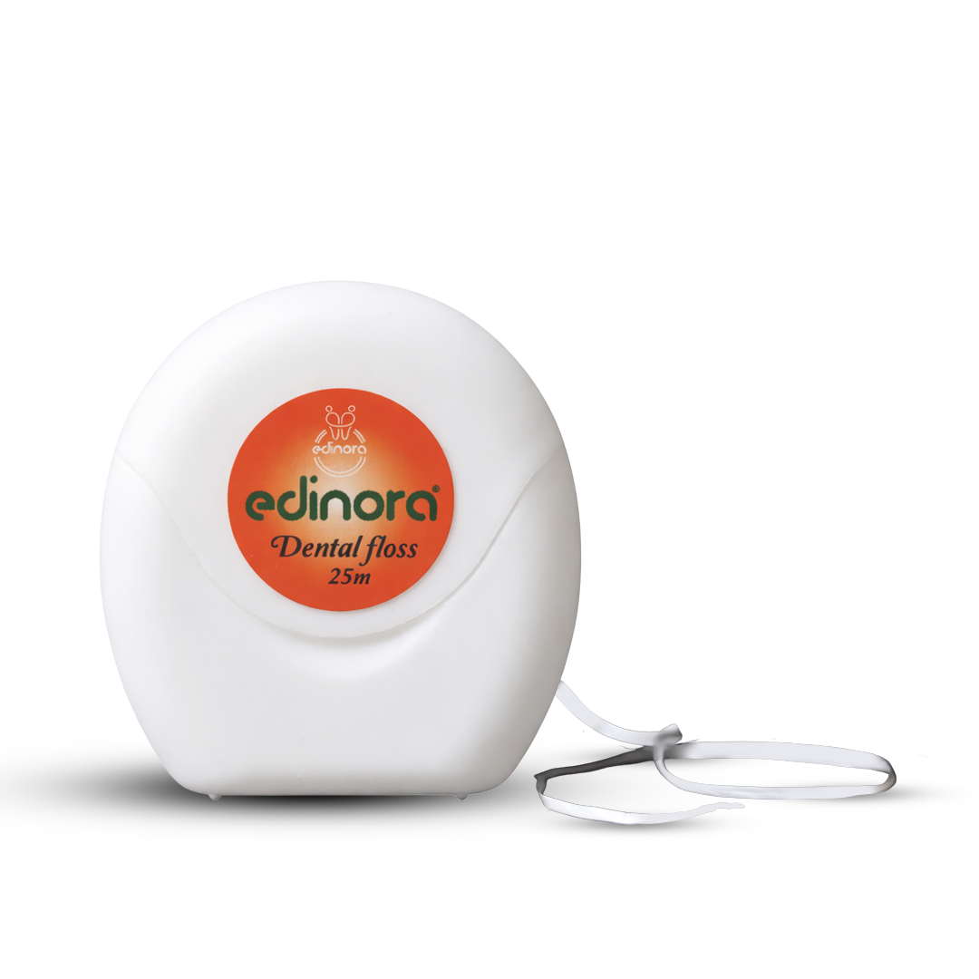 Edinora Dental Floss | For interdental cleaning and improved mouth health | 25m long, PTFE waxed dental floss 