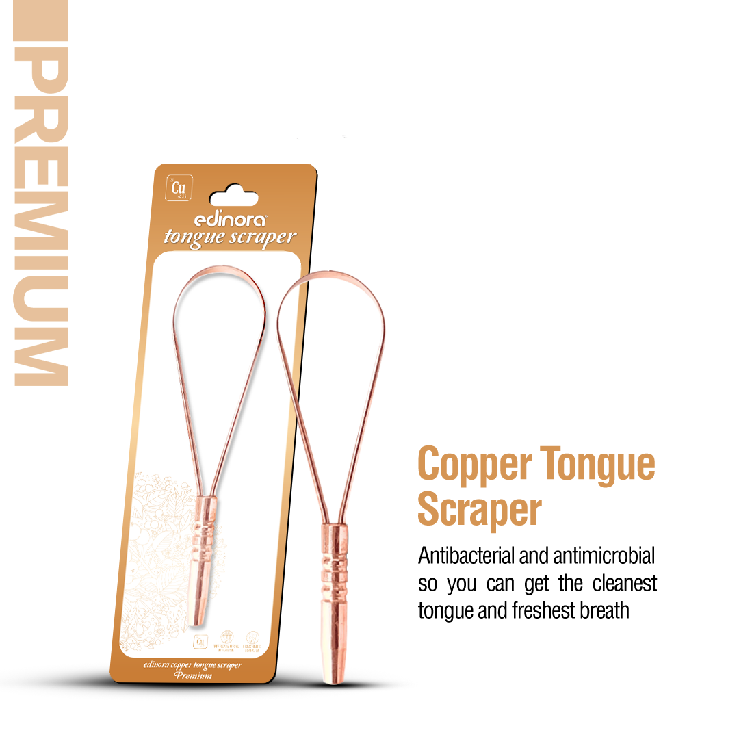Edinora Premium Copper tongue Scraper | Tongue Cleaner | Pure Natural Copper | Eco friendly