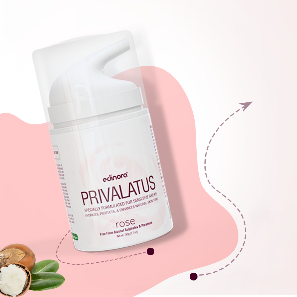 Edinora Privalatus Natural Private areas Skin Whitening Cream | Underarm Brightening Cream | with Vitamin E, Niacinamide, Shea Butter | Rose | 50g
