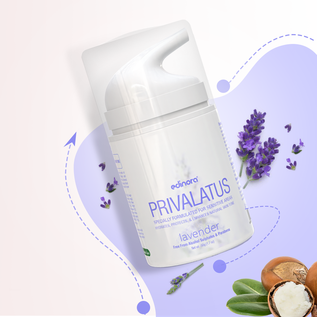 Edinora Privalatus Natural Private areas Skin Whitening Cream | Underarm Brightening Cream |  Vitamin E, Niacinamide, Shea Butter | Lavender | 50g