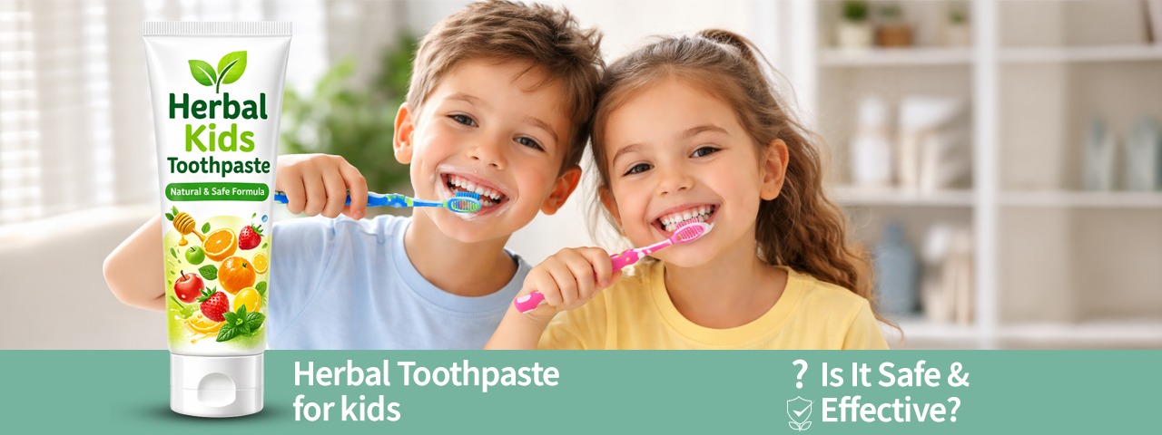 Gentle herbal toothpaste for kids made from safe natural ingredients