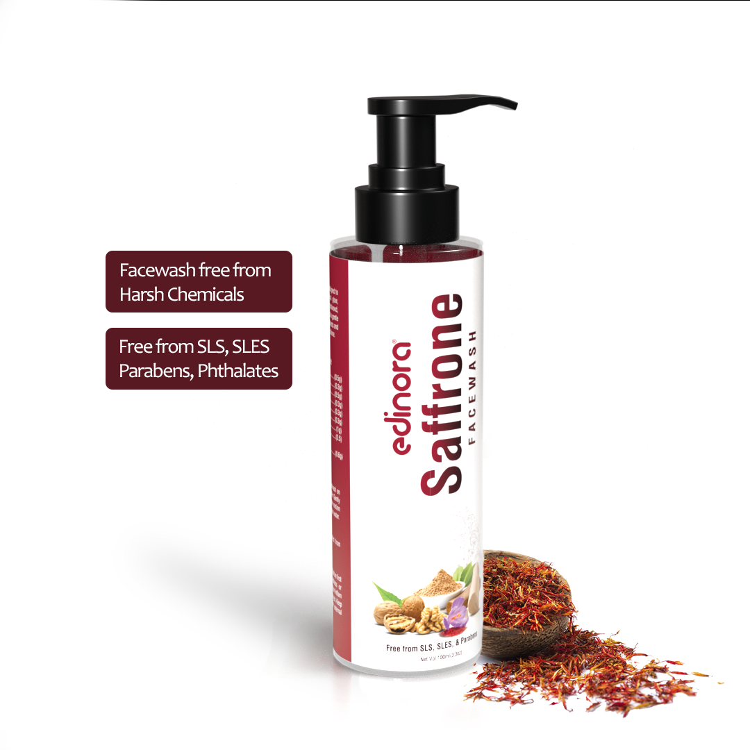 Edinora Saffron Brightening Facewash with Niacinamide | Helps Fight Acne | 100ml