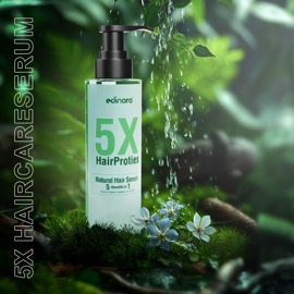 Edinora 5X Hair Proties Natural Serum | Jasmine | 5 Benefits in 1 | Helps reduce hair fall, thinning, dandruff, promote growth (200ml)