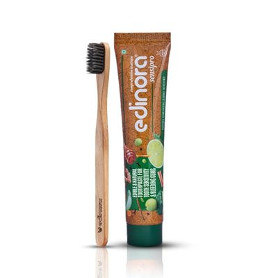 Sensipro 90g Ayurvedic Toothpaste + Clove infused Neem wood Toothbrush combo