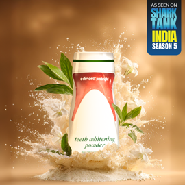 Edinora Probright Natural Teeth Whitening Powder | Mild Stain Remover, Mouth Freshener | Asparagus, Natural Kaolin Clay, Hadjod | 80g