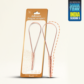 Edinora Premium Copper tongue Scraper | Tongue Cleaner | Pure Natural Copper | Eco friendly
