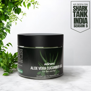 Edinora Pure Aloe Vera Cucumber Gel for Face & Hair | Hydrating, Moisturizing, Soothing |  Vitamin B5, C & Vitamin E-Enriched Cellulose Beads (100g)