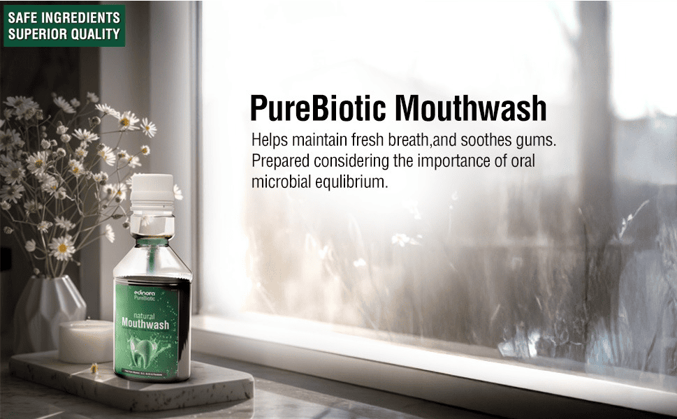 Edinora Ayurvedic Mouthwash - Prebiotic - Free from alcohol - Free from harsh chemicals
