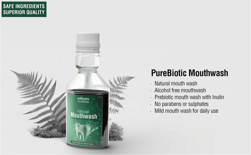 Edinora Ayurvedic Mouthwash - Prebiotic - Free from alcohol - Free from harsh chemicals